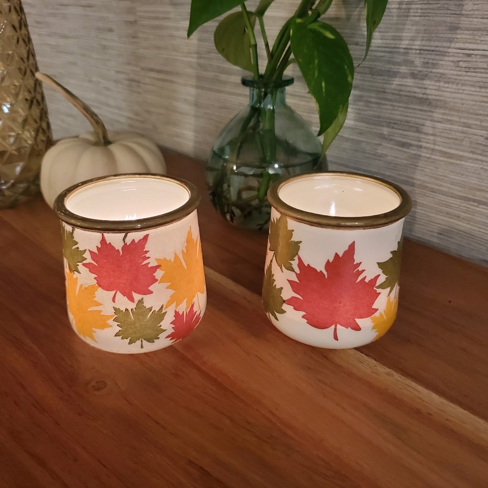 Oui Jar Seasonal Autumn Candle Votives Holder Cup Trinket Coin Jar